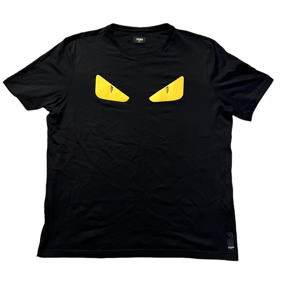 Mens Black and Yellow FENDI t-shirt